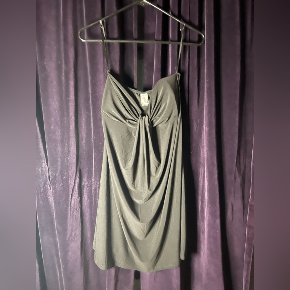 C. Graffiti Large Black strapless dress